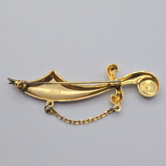 Sword Brooch Gold Tone Spain Jewelry - Picture 7 of 10